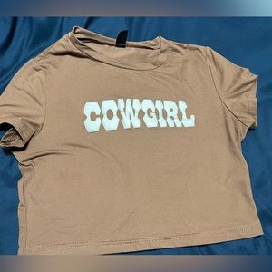 Cow Girl Fitted crop top shirt